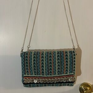 Striped Multicolor Chain Strap Bag